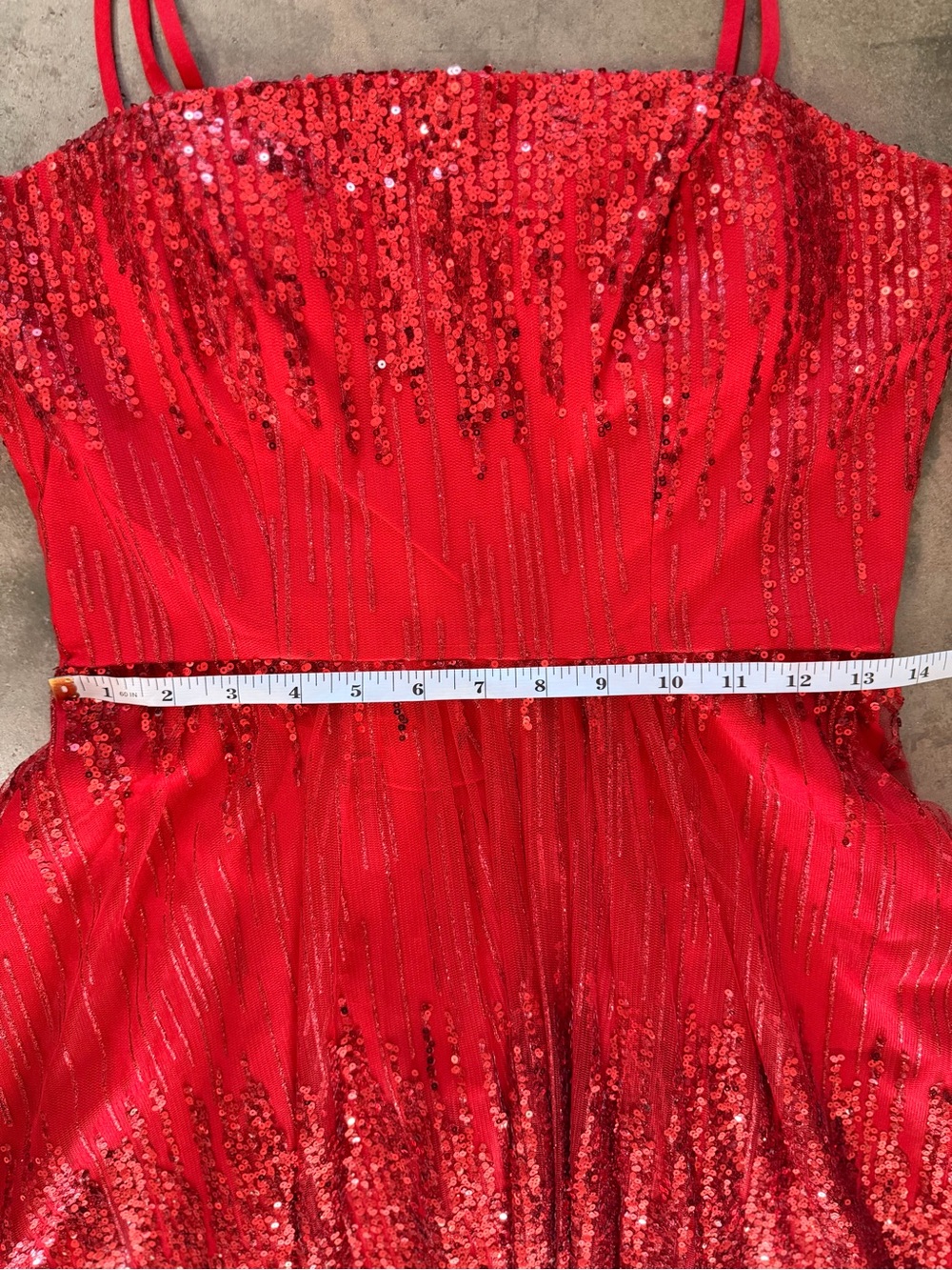 Soieblu Red Sequin Fit & Flare Mini Party Dress Sleeveless Size Medium - Picture 6 of 12